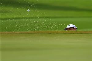 SINGAPORE, SINGAPORE - APRIL 30: Nasa Hataoka of Japan plays her shot from a bunker on the 13th hole during the second round of the HSBC Women's World Championship at Sentosa Golf Club on April 30, 2021 in Singapore. (Getty Images)