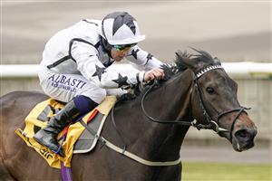 NEWMARKET, ENGLAND - MAY 02: Ben Curtis riding Mystery Angel win The Betfair Pretty Polly Stakes at Newmarket Racecourse on May 02, 2021 in Newmarket, England. Only owners are allowed to attend the meeting but the public must wait until further restrictions are lifted. (Photo by Alan Crowhurst/Getty Images)