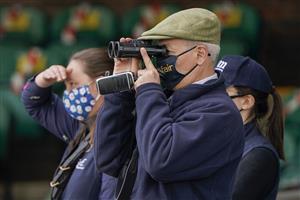NEWMARKET, ENGLAND - MAY 02: A general view as an official watches the action at Newmarket Racecourse on May 02, 2021 in Newmarket, England. Only owners are allowed to attend the meeting but the public must wait until further restrictions are lifted. (Photo by Alan Crowhurst/Getty Images)