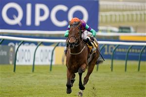 NEWMARKET, ENGLAND - MAY 02: Kieran Shoemark riding Lady Bowthorpe win The Betfair Dahlia Stakes at Newmarket Racecourse on May 02, 2021 in Newmarket, England. Only owners are allowed to attend the meeting but the public must wait until further restrictions are lifted. (Photo by Alan Crowhurst/Getty Images)