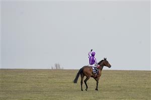 NEWMARKET, ENGLAND - MAY 02: Frankie Dettori celebrates after riding Mother Earth to win The Qipco 1000 Guineas Stakes at Newmarket Racecourse on May 02, 2021 in Newmarket, England. Only owners are allowed to attend the meeting but the public must wait until further restrictions are lifted. (Photo by Alan Crowhurst/Getty Images)