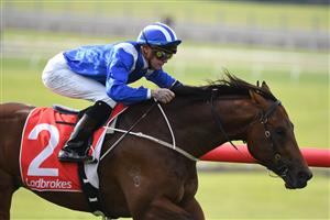 MELBOURNE, AUSTRALIA - MAY 01: Blaike McDougall riding Qeyaady winning Race 1, the Ladbrokes Handicap, during Melbourne Racing at Sandown Hillside on May 01, 2021 in Melbourne, Australia. (Photo by Vince Caligiuri/Getty Images)