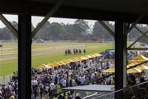 SYDNEY, AUSTRALIA - MAY 01: Joshua Parr (blue) on Steely wins race 2 the Blakes Marine Benchmark 78 Handicap during Hawkesbury Cup Race Day at Hawkesbury Race Club on May 01, 2021 in Sydney, Australia. (Photo by Jenny Evans/Getty Images)