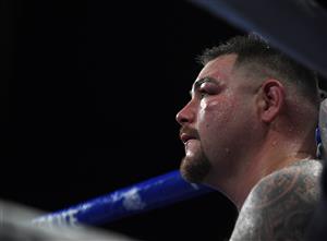 CARSON, CALIFORNIA - MAY 01: Andy Ruiz looks out from his corner in his fight against Chris Arreola, Ruiz would win in a 12 round unanimous decision, during a heavyweight bout at Dignity Health Sports Park on May 01, 2021 in Carson, California. (Getty Images)