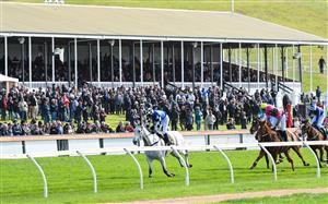 WARRNAMBOOL, AUSTRALIA - MAY 04: Steven Pateman riding Mawaany Machine winning Race 3, the George Taylor Memorial Maiden Hurdle, on Brierly Day during the Warrnambool Jumps Carnival at Warrnambool Racing Club on May 04, 2021 in Warrnambool, Australia. (Photo by Vince Caligiuri/Getty Images)