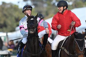 WARRNAMBOOL, AUSTRALIA - MAY 04: Will Price riding Patch Adams after winning race 8, the Magic Millions National Sale Handicap, on Brierly Day during the Warrnambool Jumps Carnival at Warrnambool Racing Club on May 04, 2021 in Warrnambool, Australia. (Photo by Vince Caligiuri/Getty Images)