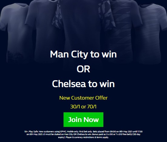 Chelsea v Man City: Get free bets & price boost on City win