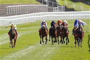 CHESTER, ENGLAND - MAY 06: Andrea Atzeni riding El Drama (L, yellow) win The tote+ Biggest Dividends At tote.co.uk Dee Stakes at Chester Racecourse on May 06, 2021 in Chester, England. Only owners are allowed to attend the meeting but the public must wait until further restrictions are lifted. (Photo by Alan Crowhurst/Getty Images)