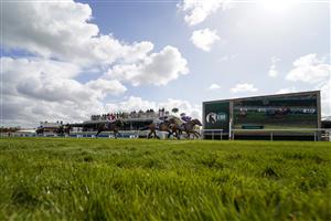 CHESTER, ENGLAND - MAY 06: Hayley Turner riding Mercurial (R, white cap) win The British Stallion Studs EBF Maiden Stakes at Chester Racecourse on May 06, 2021 in Chester, England. Only owners are allowed to attend the meeting but the public must wait until further restrictions are lifted. (Photo by Alan Crowhurst/Getty Images)