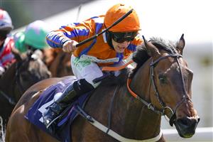 CHESTER, ENGLAND - MAY 06: Jason Hart riding Jabbarockie (orange) win The Satchell Moran Solicitors Business Interruption Claims Handicap at Chester Racecourse on May 06, 2021 in Chester, England. Only owners are allowed to attend the meeting but the public must wait until further restrictions are lifted. (Photo by Alan Crowhurst/Getty Images)