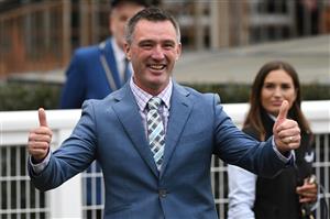 MELBOURNE, AUSTRALIA - MAY 08: Trainer Nathan Dunn is seen after Running Cloud won Race 8, the Rod Fenwick Handicap, during Melbourne Racing at Caulfield Racecourse on May 08, 2021 in Melbourne, Australia. (Photo by Vince Caligiuri/Getty Images)