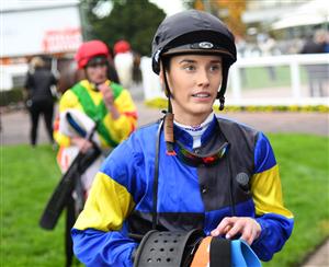MELBOURNE, AUSTRALIA - MAY 08: Laura Lafferty after riding Holbein to win race 5, the Jra Handicap, during Melbourne Racing at Caulfield Racecourse on May 08, 2021 in Melbourne, Australia. (Photo by Vince Caligiuri/Getty Images)