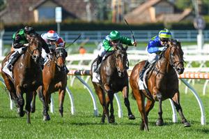 MELBOURNE, AUSTRALIA - MAY 08: Jamie Kah riding Generation winning Race 1, the Lamaro's South Melbourne Handicap during Melbourne Racing at Caulfield Racecourse on May 08, 2021 in Melbourne, Australia. (Getty)