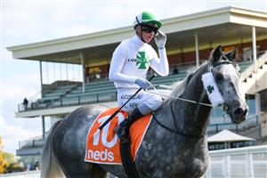 MELBOURNE, AUSTRALIA - MAY 08: Jamie Kah riding Excelman winning Race 2, the Emerald Hill Mission Handicap during Melbourne Racing at Caulfield Racecourse on May 08, 2021 in Melbourne, Australia. (Getty)