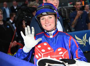 MELBOURNE, AUSTRALIA - MAY 08: Jamie Kah makes in five winners for the day after riding Ayrton to win Race 9, the Darren Gauci Handicap, during Melbourne Racing at Caulfield Racecourse on May 08, 2021 in Melbourne, Australia. (Photo by Vince Caligiuri/Getty Images)