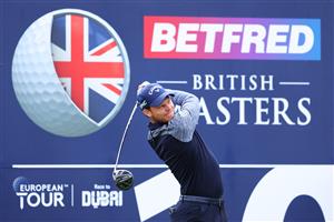 SUTTON COLDFIELD, ENGLAND - MAY 11: Danny Willett of England tees off on the tenth as he plays a practice round during previews ahead of The Betfred British Masters hosted by Danny Willett at The Belfry on May 11, 2021 in Sutton Coldfield, England. (Getty Images)