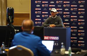 SUTTON COLDFIELD, ENGLAND - MAY 11: Martin Kaymer of Germany speaks during a press conference conducted with journalists on site and virtually via Zoom before The Betfred British Masters hosted by Danny Willett at The Belfry on May 11, 2021 in Sutton Coldfield, England. (Getty Images)