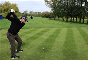 SUTTON COLDFIELD, ENGLAND - MAY 11: Masahiro Kawamura of Japan tees off on the sixteenth as he plays a practice round during previews ahead of The Betfred British Masters hosted by Danny Willett at The Belfry on May 11, 2021 in Sutton Coldfield, England. (Getty Images)