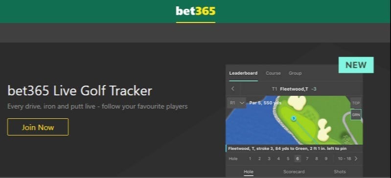 bet365 Live Golf Tracker