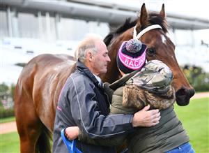 MELBOURNE, AUSTRALIA - MAY 15: Trainer Ray Besanko after Rock Prophet won Race 3, the Breeders' Handicap during Melbourne Racing at Flemington Racecourse on May 15, 2021 in Melbourne, Australia. (Getty)