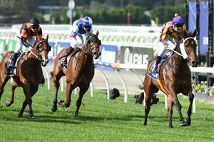 MELBOURNE, AUSTRALIA - MAY 15: Beau Mertens riding Rock Prophet winning Race 3, the Breeders' Handicap during Melbourne Racing at Flemington Racecourse on May 15, 2021 in Melbourne, Australia. (Getty)