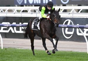 MELBOURNE, AUSTRALIA - MAY 15: Mark Zahra riding Realm Of Flowers winning race 6, the The Andrew Ramsden, during Melbourne Racing at Flemington Racecourse on May 15, 2021 in Melbourne, Australia. (Photo by Vince Caligiuri/Getty Images)