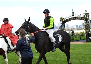 MELBOURNE, AUSTRALIA - MAY 15: Mark Zahra riding Realm Of Flowers after winning race 6, the The Andrew Ramsden, during Melbourne Racing at Flemington Racecourse on May 15, 2021 in Melbourne, Australia. (Photo by Vince Caligiuri/Getty Images)