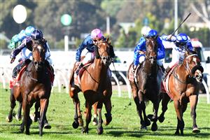 MELBOURNE, AUSTRALIA - MAY 22: Madison Lloyd riding Modear winning race 5, the Donatenjt.org.au, during Melbourne Racing at Flemington Racecourse on May 22, 2021 in Melbourne, Australia. (Photo by Vince Caligiuri/Getty Images)