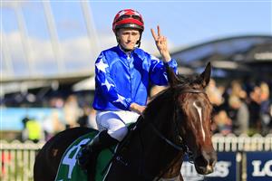 SYDNEY, AUSTRALIA - MAY 22: Tom Sherry on Mirra Vision returns to scale after winning race 5 the Precise Air Handicap during Sydney Racing at Rosehill Gardens on May 22, 2021 in Sydney, Australia. (Photo by Mark Evans/Getty Images)