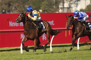 SYDNEY, AUSTRALIA - MAY 22: Louise Day on Charleise wins race 3 the Cellarbrations Handicap during Sydney Racing at Rosehill Gardens on May 22, 2021 in Sydney, Australia. (Photo by Mark Evans/Getty Images)