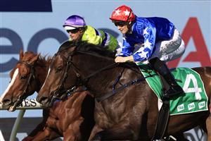 SYDNEY, AUSTRALIA - MAY 22: Tom Sherry on Mirra Vision wins race 5 the Precise Air Handicap during Sydney Racing at Rosehill Gardens on May 22, 2021 in Sydney, Australia. (Photo by Mark Evans/Getty Images)