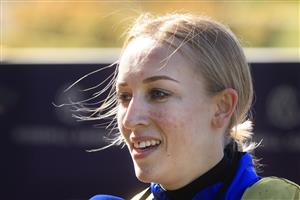 SYDNEY, AUSTRALIA - MAY 22: Louise Day on Charleise returns to scale after winning race 3 the Cellarbrations Handicap during Sydney Racing at Rosehill Gardens on May 22, 2021 in Sydney, Australia. (Photo by Mark Evans/Getty Images)