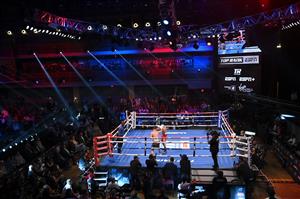 LAS VEGAS, NEVADA - MAY 22: Josh Taylor and Jose Ramirez battle during their junior welterweight world unification title fight at Virgin Hotels Las Vegas on May 22, 2021 in Las Vegas, Nevada. Taylor won by unanimous decision. (Getty Images)