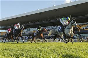 SYDNEY, AUSTRALIA - MAY 22: Tommy Berry on Polly Grey wins race 7 the Lord Mayors Cup during Sydney Racing at Rosehill Gardens on May 22, 2021 in Sydney, Australia. (Photo by Mark Evans/Getty Images)