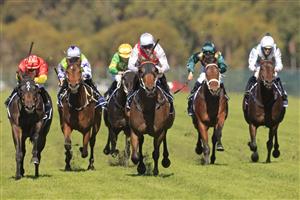 SYDNEY, AUSTRALIA - MAY 22: Tommy Berry on Overmann wins race 2 the Rosehill Bowling club Handicap during Sydney Racing at Rosehill Gardens on May 22, 2021 in Sydney, Australia. (Photo by Mark Evans/Getty Images)