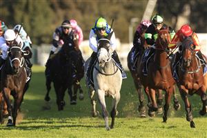 SYDNEY, AUSTRALIA - MAY 22: Tommy Berry on Polly Grey wins race 7 the Lord Mayors Cup during Sydney Racing at Rosehill Gardens on May 22, 2021 in Sydney, Australia. (Photo by Mark Evans/Getty Images)