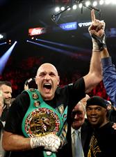 LAS VEGAS, NEVADA - FEBRUARY 22: Tyson Fury celebrates his win by TKO in the seventh round against Deontay Wilder in the Heavyweight bout for Wilder's WBC and Fury's lineal heavyweight title on February 22, 2020 at MGM Grand Garden Arena in Las Vegas, Nevada. (Getty Images)