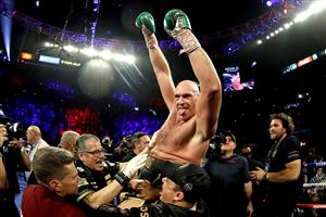 LAS VEGAS, NEVADA - FEBRUARY 22: Tyson Fury celebrates his win by TKO in the seventh round against Deontay Wilder in the Heavyweight bout for Wilder's WBC and Fury's lineal heavyweight title on February 22, 2020 at MGM Grand Garden Arena in Las Vegas, Nevada. (Getty Images)