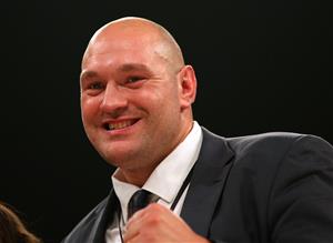 MANCHESTER, ENGLAND - SEPTEMBER 23: Tyson Fury looks on from the ring after arriving ahead of the WBO World Heavyweight Title fight between Joseph Parker and Hughie Fury at Manchester Arena on September 23, 2017 in Manchester, England. (Getty Images)