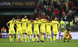 GDANSK, POLAND - MAY 26: Players of Villarreal CF line up during the penalty shoot out during the UEFA Europa League Final between Villarreal CF and Manchester United at Gdansk Arena on May 26, 2021 in Gdansk, Poland. (Getty Images)
