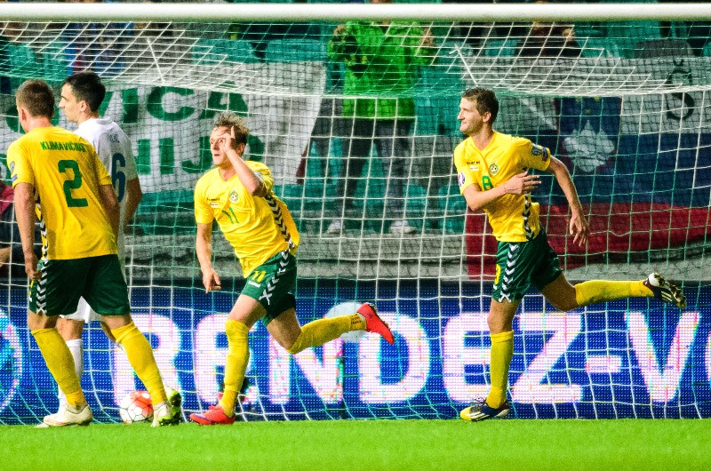Lithuania celebrate football