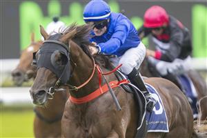 SYDNEY, AUSTRALIA - MAY 29: Reece Jones on Gravina wins race 5 the Wilson Asset Management Handicap during Sydney Racing at Royal Randwick Racecourse on May 29, 2021 in Sydney, Australia. (Photo by Jenny Evans/Getty Images)
