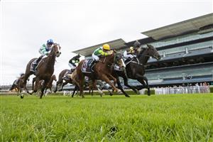 SYDNEY, AUSTRALIA - MAY 29: Rachel King (black cap) on Nicci's Fling wins race 4 the Sporting Chance Cancer Foundation Handicap during Sydney Racing at Royal Randwick Racecourse on May 29, 2021 in Sydney, Australia. (Getty)