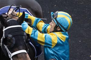 SYDNEY, AUSTRALIA - MAY 29: Jay Ford returns to scale after Lina's Hero wins race 8 the Precise Air Handicap during Sydney Racing at Royal Randwick Racecourse on May 29, 2021 in Sydney, Australia. (Getty)