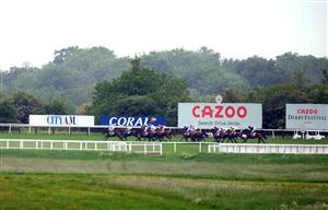 EPSOM, ENGLAND - JUNE 04: Runners and riders during the Cazoo Oaks (Fillies' Group 1) (British Champions Series) race at Epsom Racecourse on June 4, 2021 in Epsom, England. (Photo by John Walton - Pool/Getty Images)