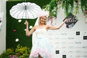 EPSOM, ENGLAND – JUNE 4: Racegoer Emma Poole from East Sussex during day one of the Cazoo Derby Festival at Epsom Racecourse on June 4, 2021 in Epsom, England. (Photo by John Walton-Pool/Getty Images)