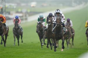 EPSOM, ENGLAND – JUNE 4: Oscula ridden by Mark Crehan coming home to win the Cazoo Woodcote EBF Stakes during day one of the Cazoo Derby Festival at Epsom Racecourse on June 4, 2021 in Epsom, England. (Photo by John Walton-Pool/Getty Images)