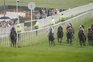 EPSOM, ENGLAND - JUNE 04: Frankie Dettori riding Snowfall (L) win The Cazoo Oaks by sixteen lengths at Epsom Racecourse on June 04, 2021 in Epsom, England. Due to the Coronavirus pandemic only owners along with a limited number of the paying public will be allowed to attend the meeting. (Photo by Alan Crowhurst/Getty Images)