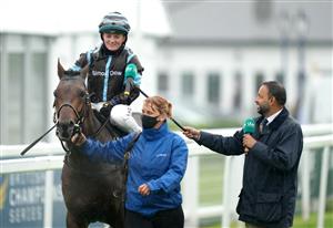 EPSOM, ENGLAND – JUNE 4: Corazon Espinado ridden by Hollie Doyle after winning the Coral 'Beaten By A Length' Free Bet Handicap during day one of the Cazoo Derby Festival at Epsom Racecourse on June 4, 2021 in Epsom, England. (Photo by John Walton-Pool/Getty Images)