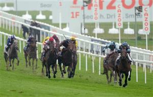 EPSOM, ENGLAND – JUNE 4: Corazon Espinado ridden by Hollie Doyle (right) coming home to win the Coral 'Beaten By A Length' Free Bet Handicap during day one of the Cazoo Derby Festival at Epsom Racecourse on June 4, 2021 in Epsom, England. (Photo by John Walton-Pool/Getty Images)